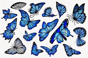 Butterfly that looks like a ming vase kintsugi blue white tattoo idea