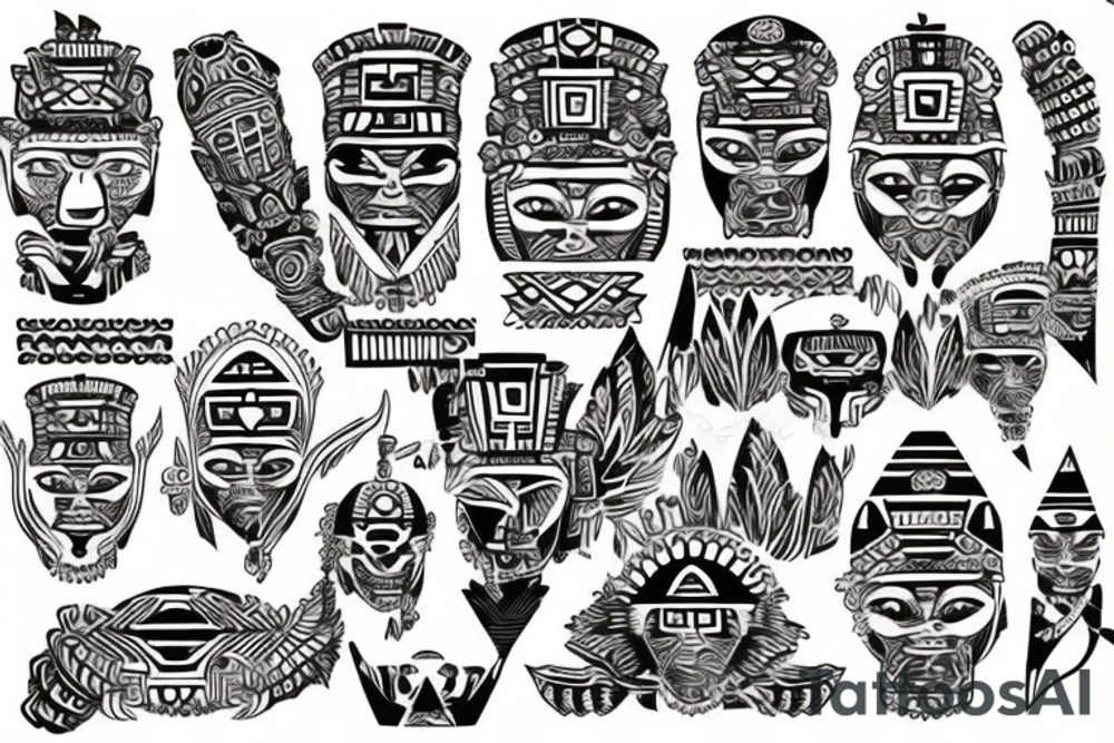Aztec style tattoo tattoo idea