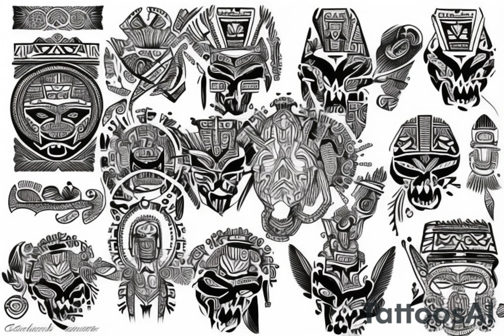 Aztec style tattoo tattoo idea