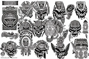 Aztec style tattoo tattoo idea