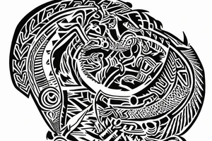 Aztec style Quetzalcoatl sleeve tattoo idea