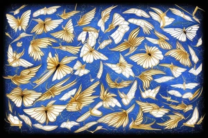 Kintsugi butterfly white and blue wings broken wingsmended with gold japanese ming tattoo idea