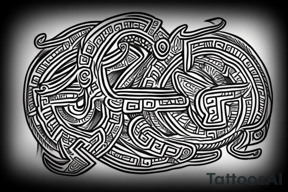 Aztec serpent god tattoo idea
