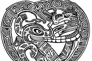 Aztec serpent god tattoo idea