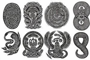 Aztec serpent god tattoo idea