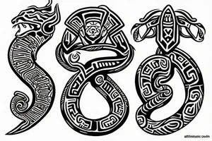 Aztec serpent god tattoo idea