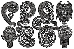 Aztec serpent god tattoo idea