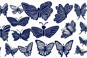 Kintsugi butterfly ming vase wings blue white gold tattoo idea