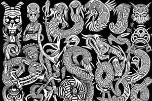 Aztec serpent god tattoo idea