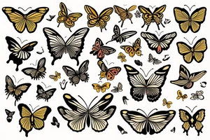 Ming vase butterfly gold tattoo idea