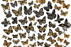 Ming vase butterfly gold tattoo idea