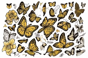 Ming vase butterfly gold kintsugi broken tattoo idea