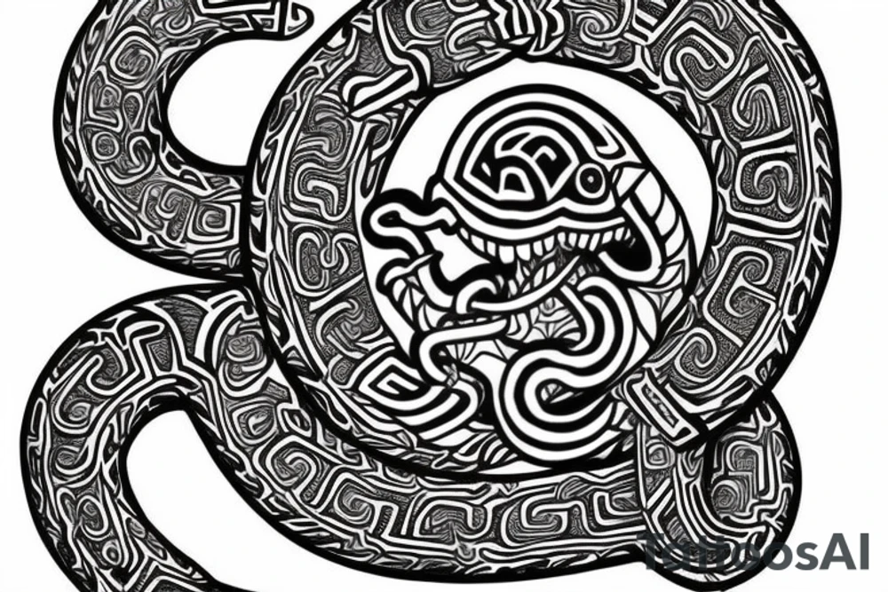 Aztec serpent god tattoo idea