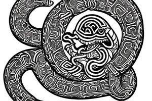 Aztec serpent god tattoo idea