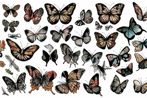 Broken buttefly tattoo idea