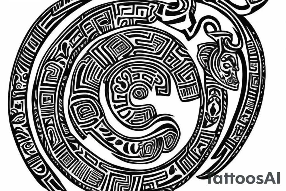 Aztec serpent god tattoo idea
