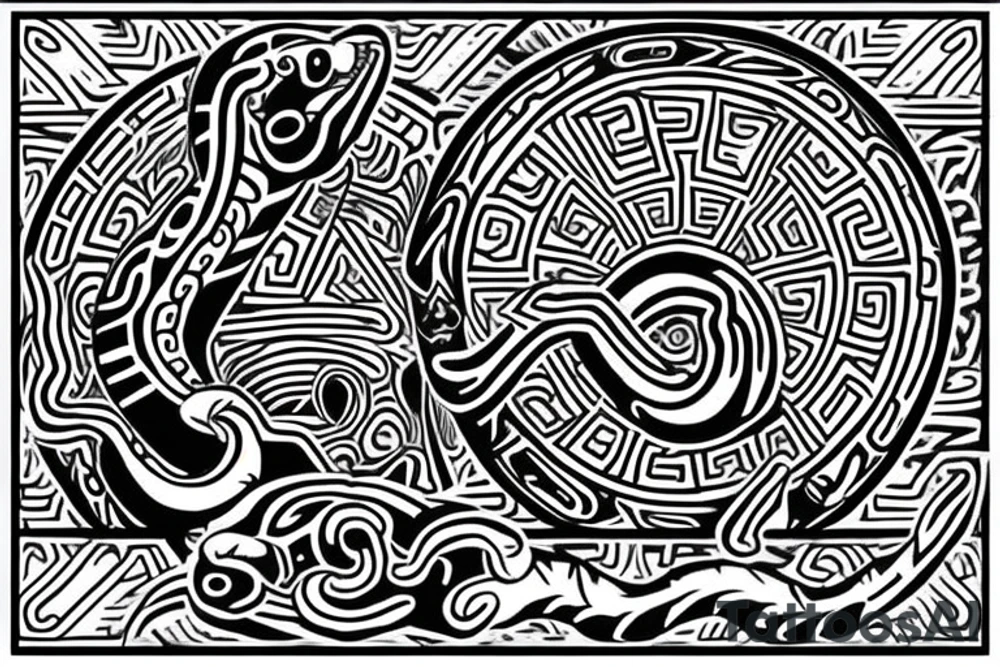 Aztec serpent god tattoo idea