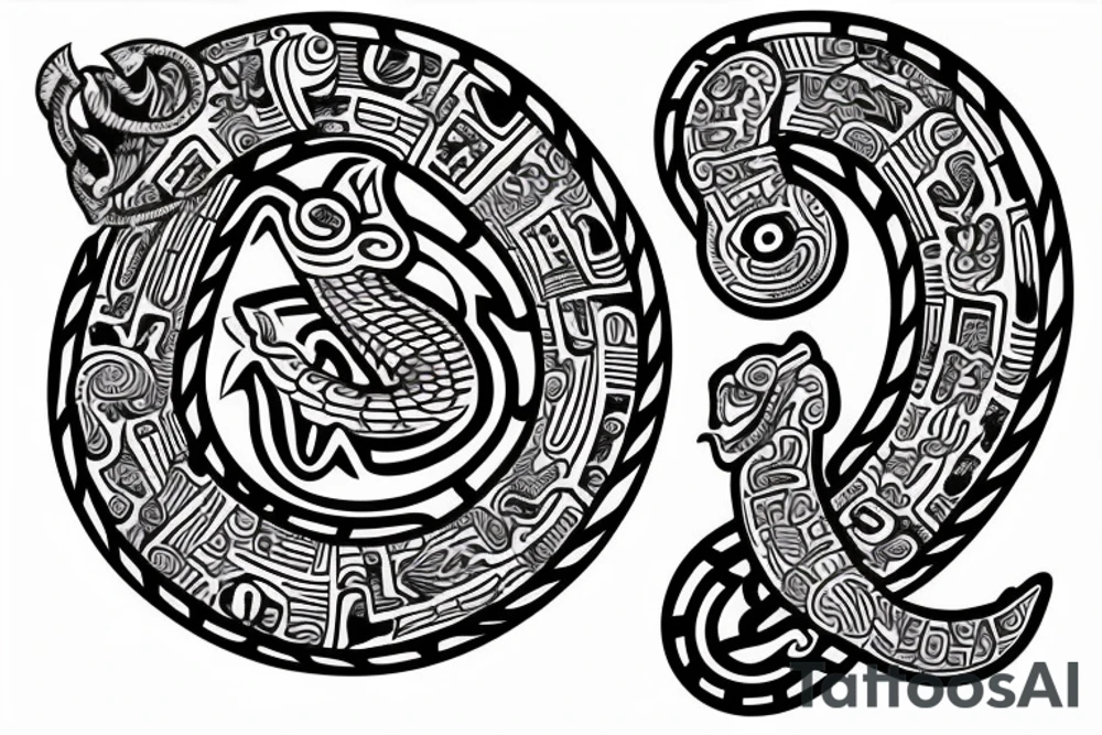 Aztec serpent god tattoo idea
