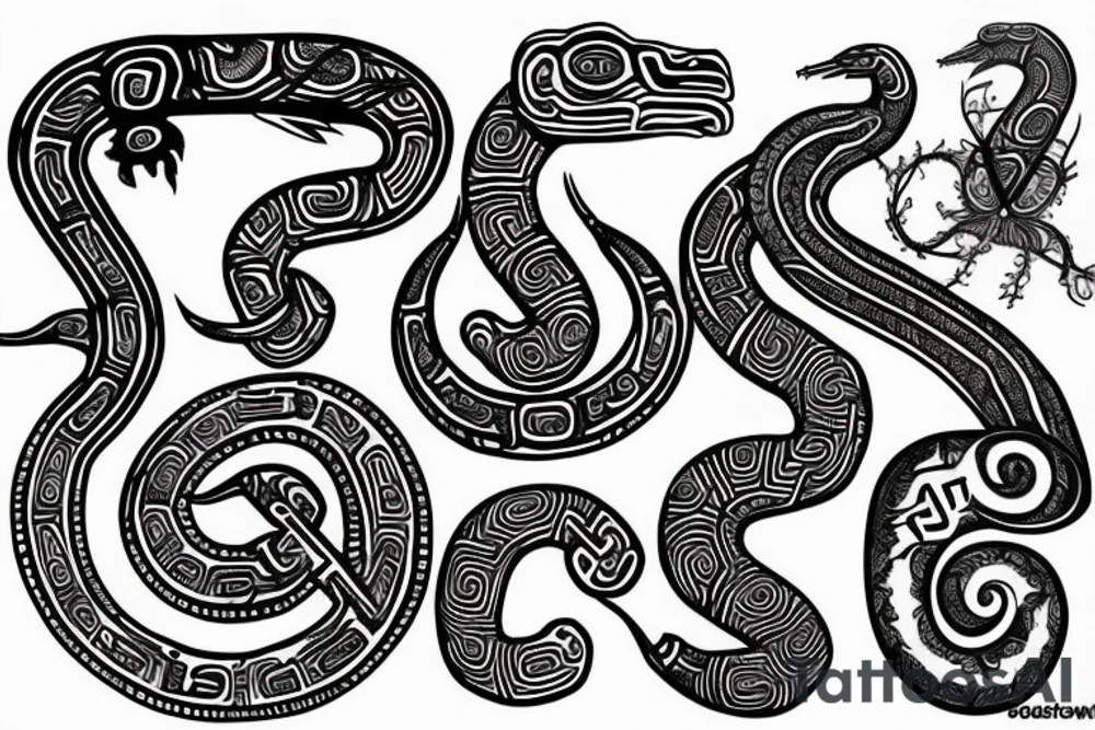 Aztec serpent god tattoo idea