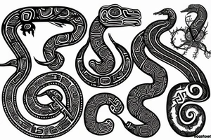 Aztec serpent god tattoo idea