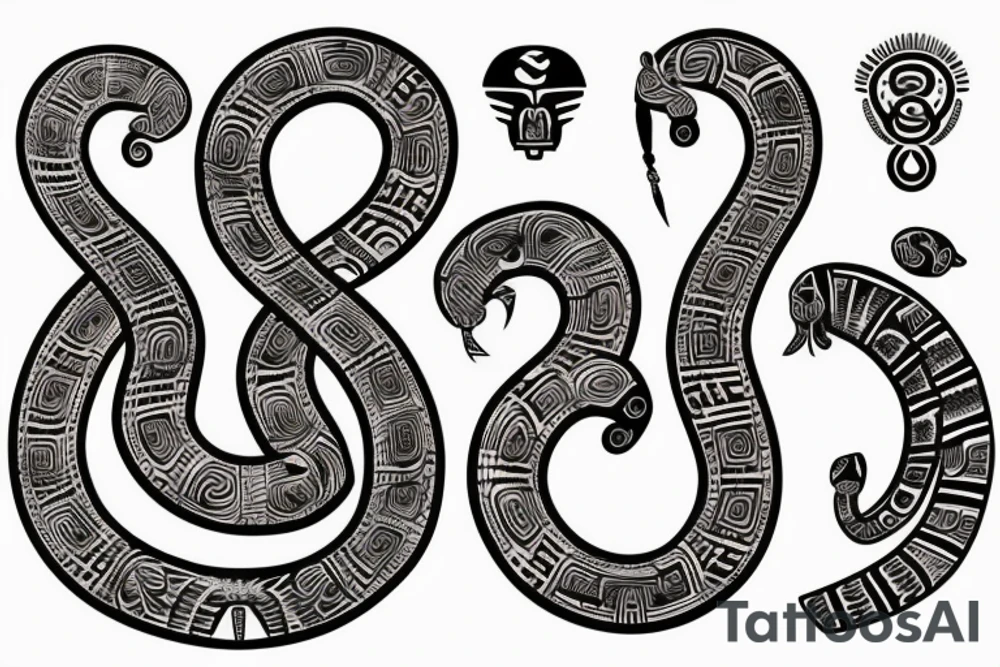 Aztec serpent god tattoo idea