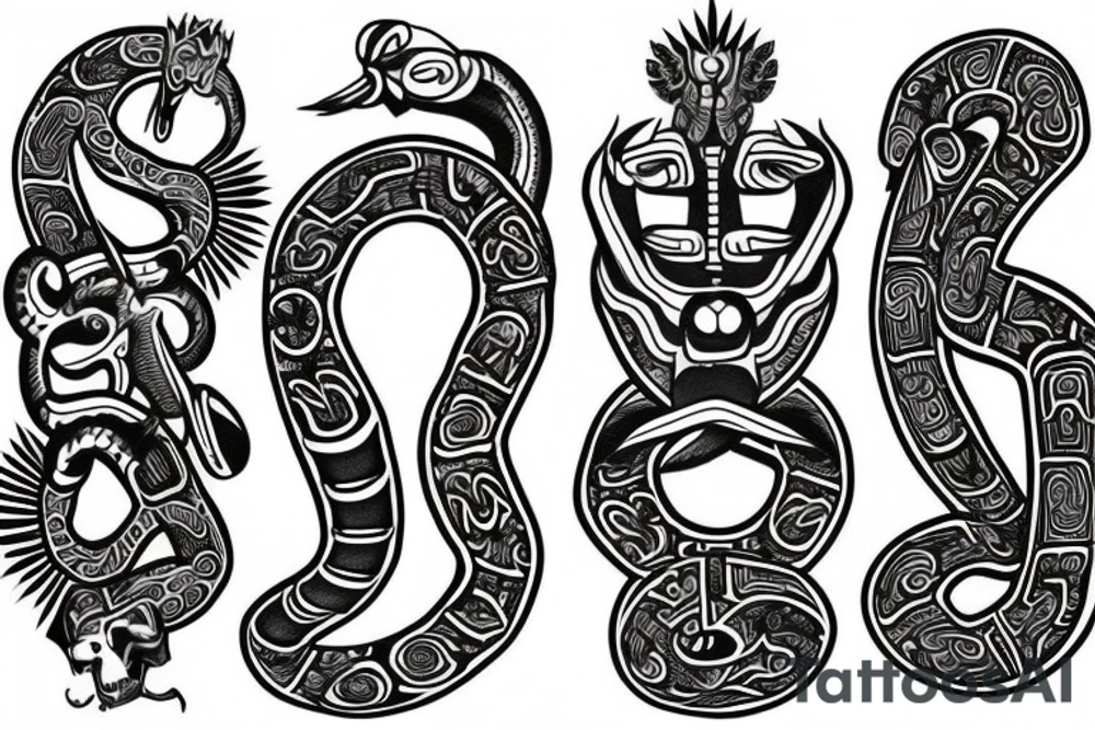 Aztec serpent god tattoo idea