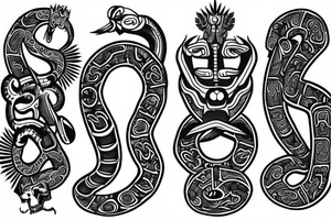 Aztec serpent god tattoo idea