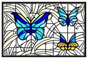 Broken butterfly stained glass blue gold kintsugi tattoo idea