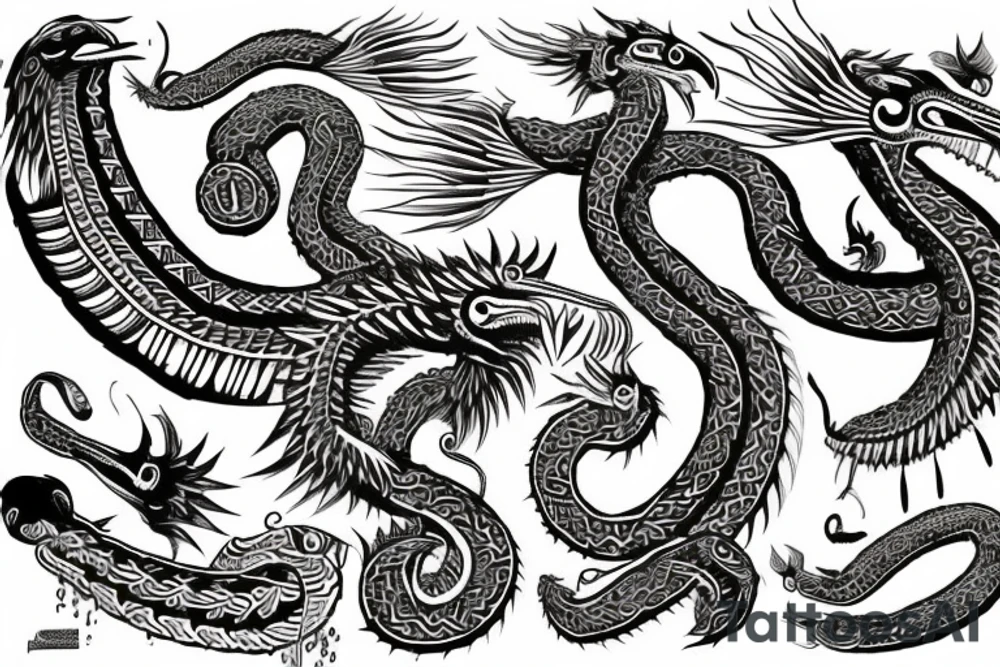 Quetzalcoatl aztec style tattoo idea
