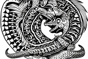 Quetzalcoatl aztec style tattoo idea