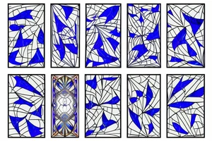Broken butterfly stained glass blue white gold kintsugi vase tattoo idea