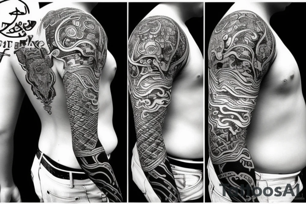 Oni mask back tattoo tattoo idea