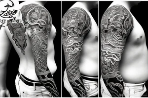 Oni mask back tattoo tattoo idea