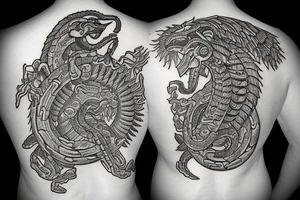 Quetzalcoatl aztec style tattoo idea