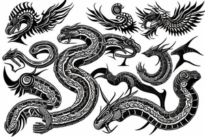Quetzalcoatl aztec style tattoo idea