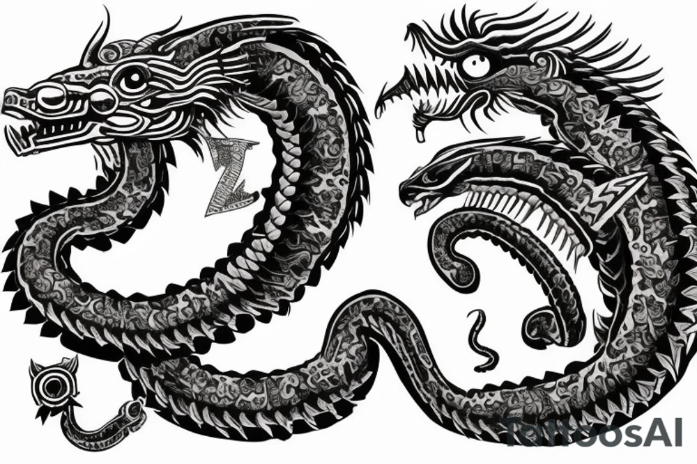 Quetzalcoatl aztec style tattoo idea