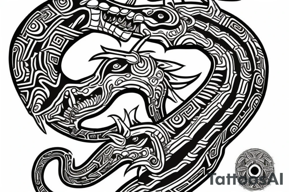 Quetzalcoatl aztec style tattoo idea