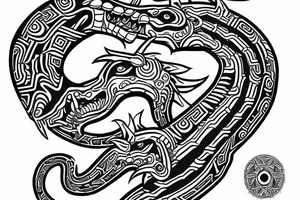 Quetzalcoatl aztec style tattoo idea