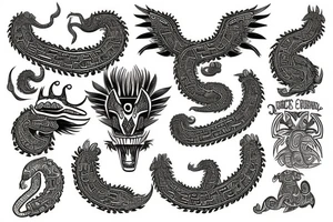 Quetzalcoatl aztec style tattoo idea