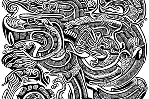 Quetzalcoatl mayan style tattoo idea