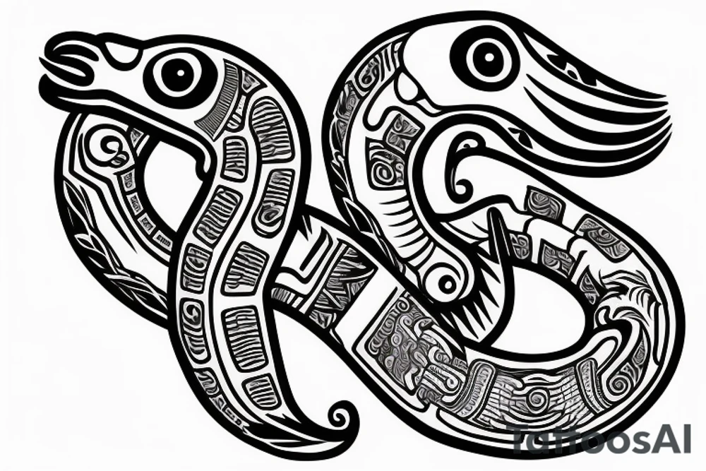 Quetzalcoatl mayan style tattoo idea