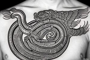 Quetzalcoatl mayan style tattoo idea