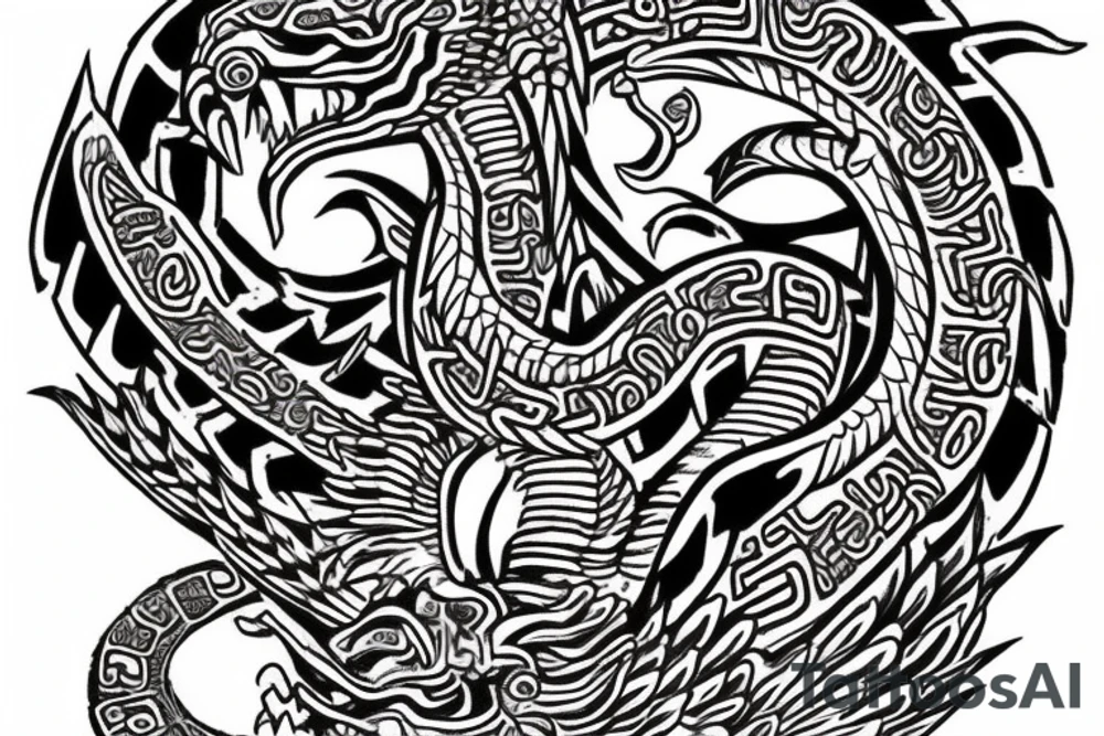 Quetzalcoatl mayan style tattoo idea