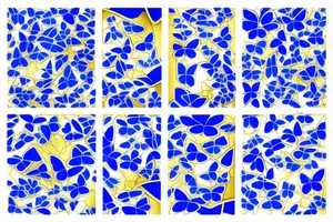 Blue and white broken vase butterfly kintsugi gold tattoo idea