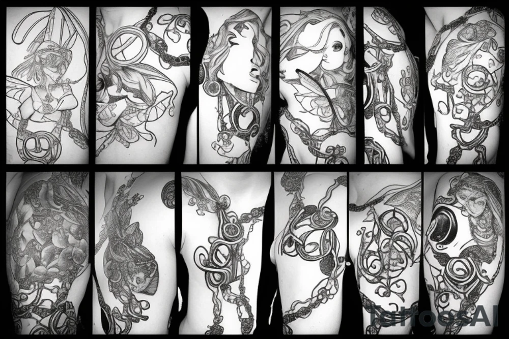 fairy and chains tattoo idea