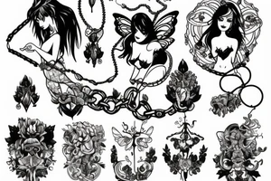 fairy and chains tattoo idea
