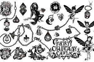 fairy and chains aoruand a hearth tattoo idea
