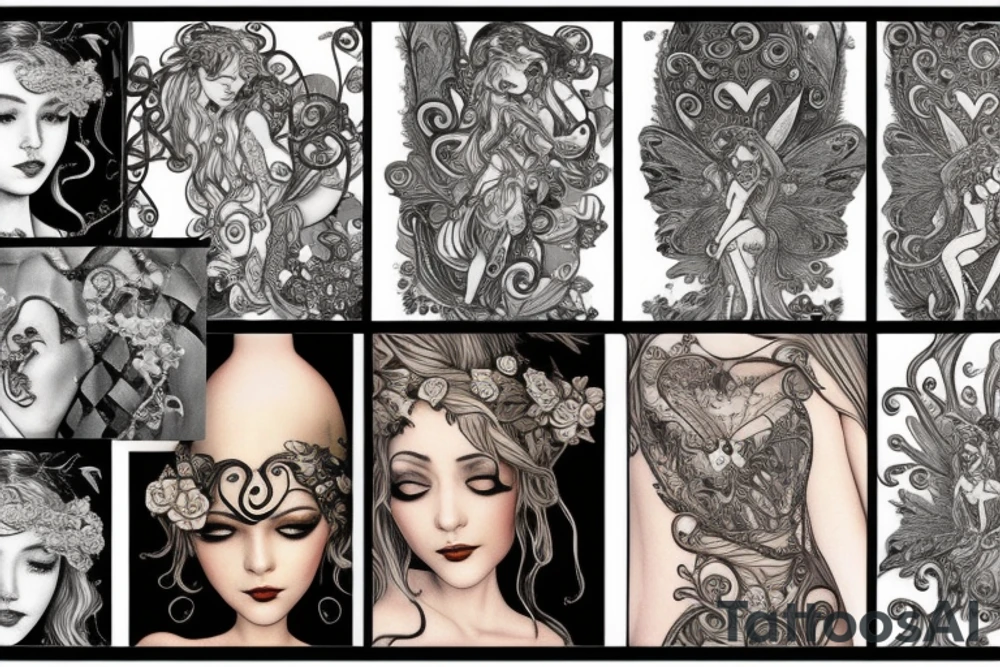 fairy and chains aoruand a hearth tattoo idea