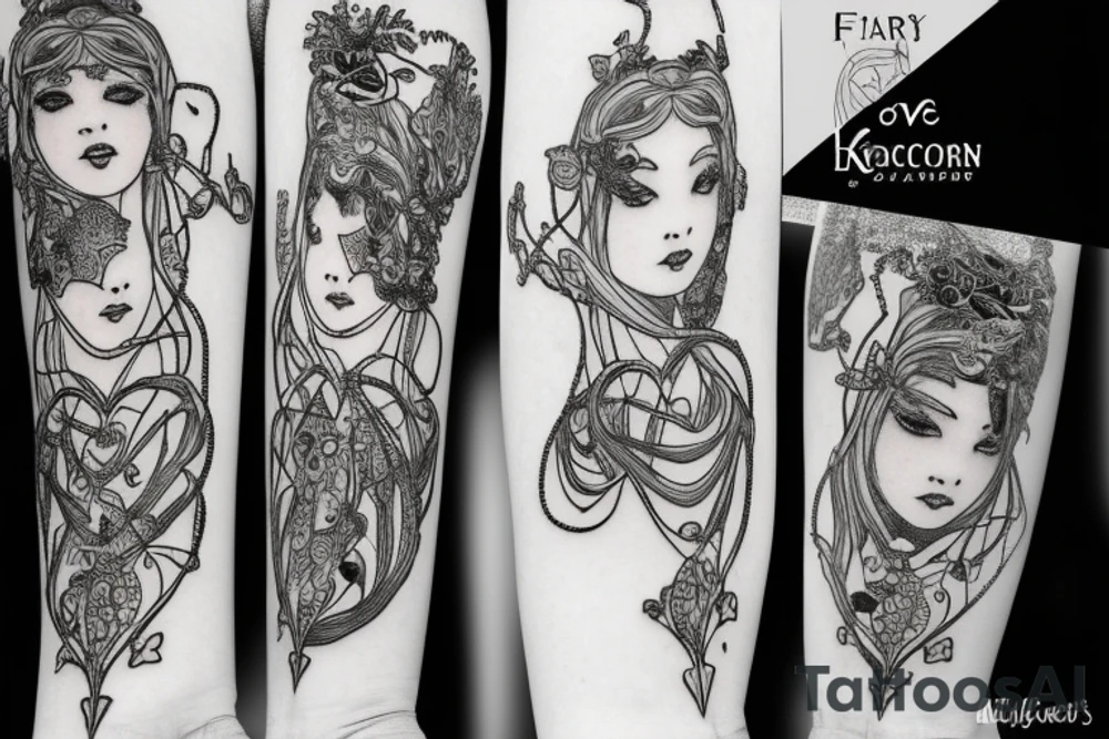 fairy and chains aoruand a hearth tattoo idea