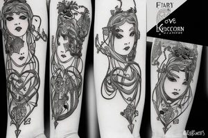 fairy and chains aoruand a hearth tattoo idea